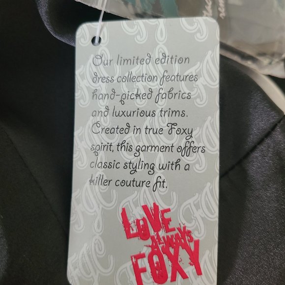 NWT FOXY JEANS COUTURE Sexy Mini Black Strapless Satin Formal Dress - Limited Ed - Picture 7 of 10